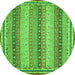 Round Oriental Green Modern Rug, abs2645grn