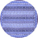 Round Oriental Blue Modern Rug, abs2645blu