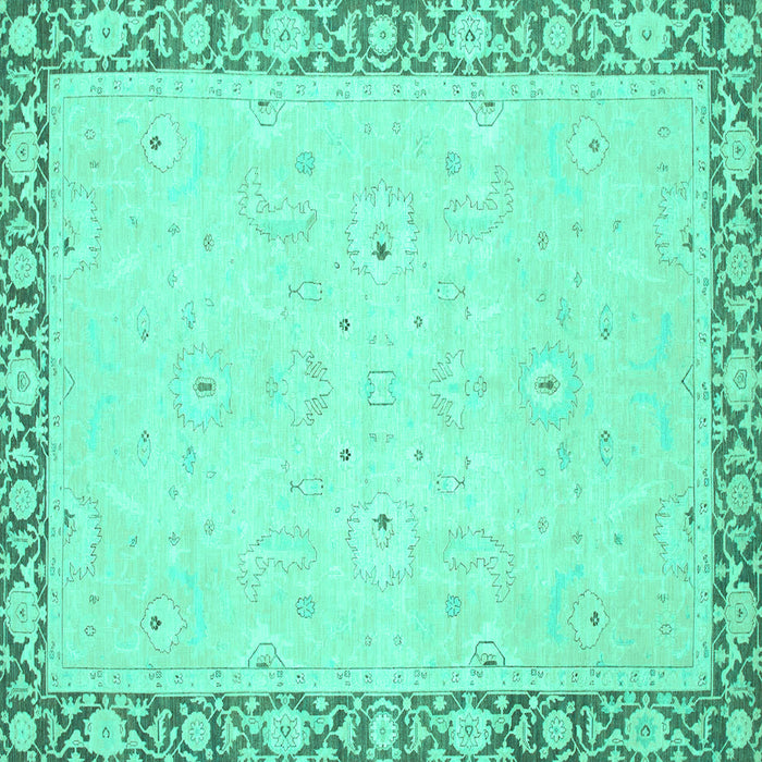 Square Oriental Turquoise Modern Rug, abs2646turq