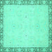 Square Oriental Turquoise Modern Rug, abs2646turq