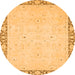 Round Oriental Orange Modern Rug, abs2646org