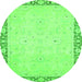 Round Oriental Green Modern Rug, abs2646grn