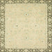 Square Machine Washable Abstract Brown Gold Rug, wshabs2646