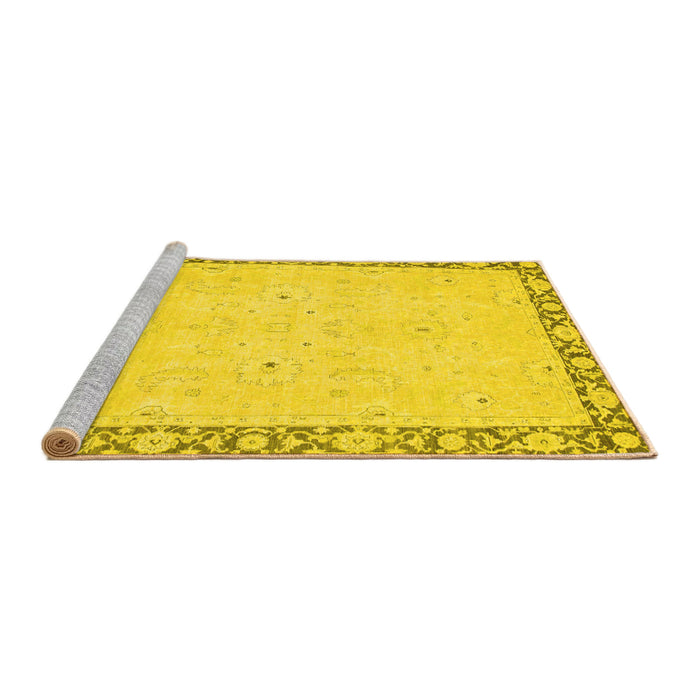 Sideview of Machine Washable Oriental Yellow Modern Rug, wshabs2646yw