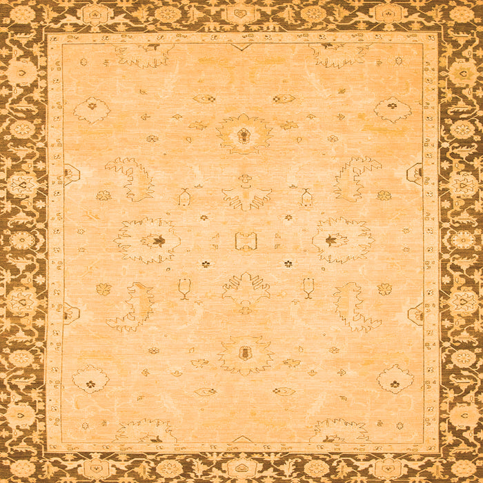 Square Machine Washable Oriental Orange Modern Area Rugs, wshabs2646org