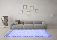 Machine Washable Oriental Blue Modern Rug, wshabs2646blu