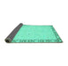 Sideview of Oriental Turquoise Modern Rug, abs2646turq