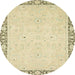 Round Machine Washable Abstract Brown Gold Rug, wshabs2646