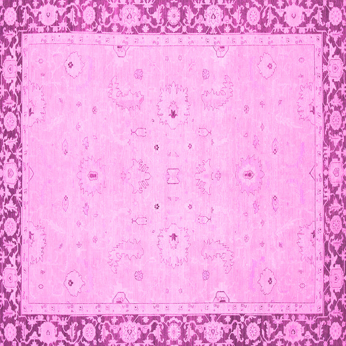 Square Machine Washable Oriental Pink Modern Rug, wshabs2646pnk