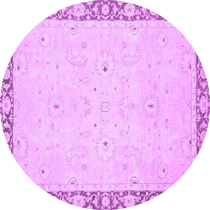 Round Machine Washable Oriental Purple Modern Area Rugs, wshabs2646pur