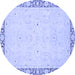 Round Oriental Blue Modern Rug, abs2646blu