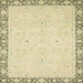 Square Abstract Brown Gold Oriental Rug, abs2646