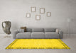 Machine Washable Oriental Yellow Modern Rug in a Living Room, wshabs2646yw