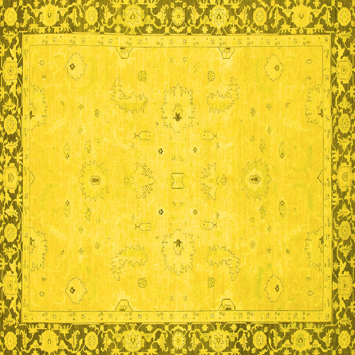 Square Machine Washable Oriental Yellow Modern Rug, wshabs2646yw