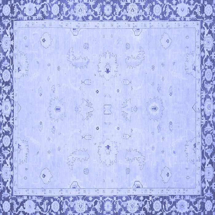 Square Machine Washable Oriental Blue Modern Rug, wshabs2646blu