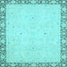 Square Oriental Light Blue Modern Rug, abs2646lblu