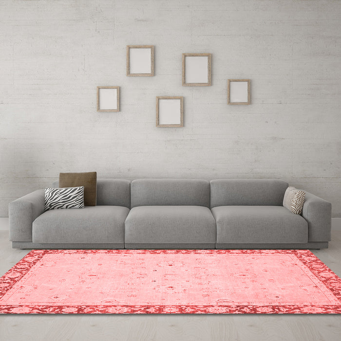 Modern Red Washable Rugs