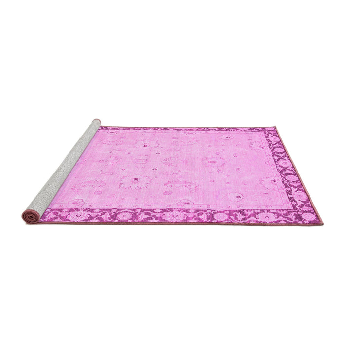 Sideview of Machine Washable Oriental Pink Modern Rug, wshabs2646pnk