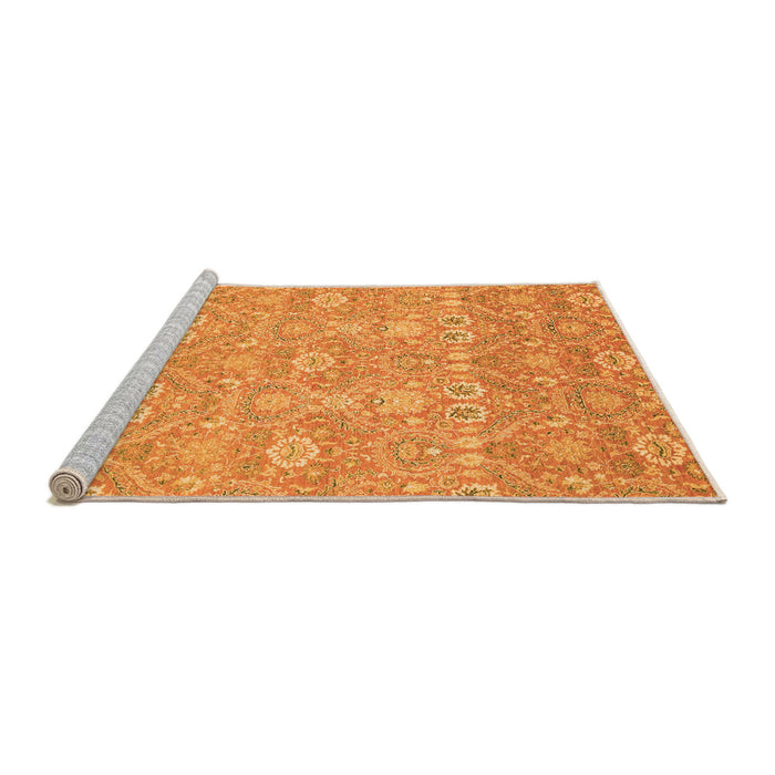 Sideview of Machine Washable Oriental Orange Modern Area Rugs, wshabs2647org