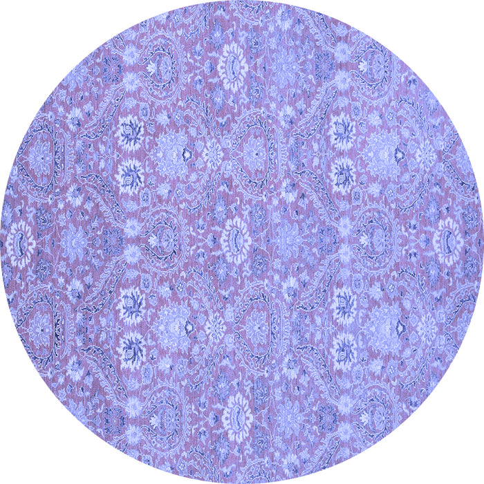 Round Oriental Blue Modern Rug, abs2647blu