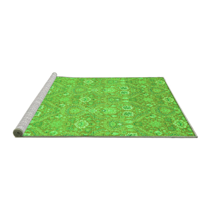 Sideview of Machine Washable Oriental Green Modern Area Rugs, wshabs2647grn