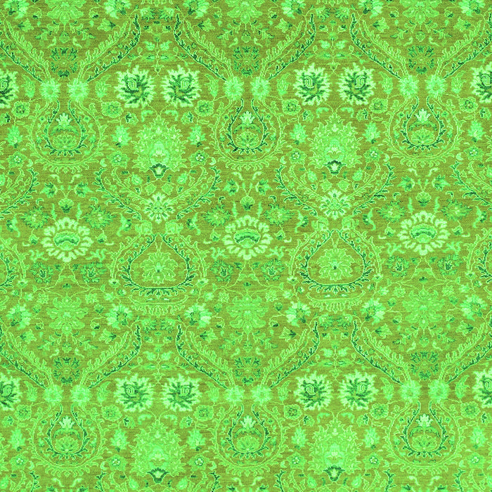 Machine Washable Oriental Green Modern Area Rugs, wshabs2647grn