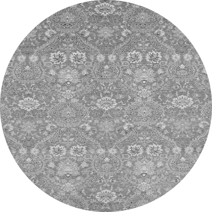Round Oriental Gray Modern Rug, abs2647gry