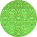 Round Oriental Green Modern Rug, abs2647grn