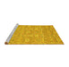 Sideview of Machine Washable Oriental Yellow Modern Rug, wshabs2647yw