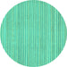 Round Oriental Turquoise Modern Rug, abs2648turq