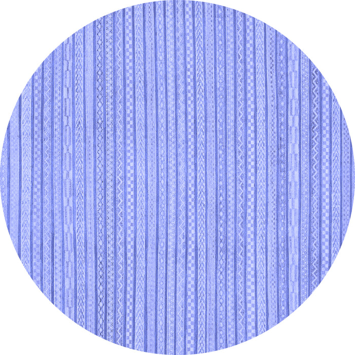 Round Machine Washable Oriental Blue Modern Rug, wshabs2648blu