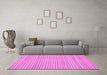 Machine Washable Oriental Pink Modern Rug in a Living Room, wshabs2648pnk