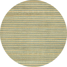 Round Machine Washable Abstract Brown Rug, wshabs2648