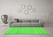 Machine Washable Oriental Green Modern Area Rugs in a Living Room,, wshabs2648grn