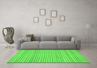 Machine Washable Oriental Green Modern Rug, wshabs2648grn