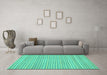 Machine Washable Oriental Turquoise Modern Area Rugs in a Living Room,, wshabs2648turq