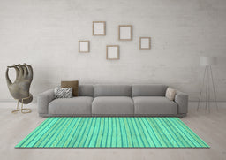 Machine Washable Oriental Turquoise Modern Area Rugs in a Living Room,, wshabs2648turq
