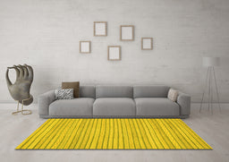 Machine Washable Oriental Yellow Modern Rug in a Living Room, wshabs2648yw