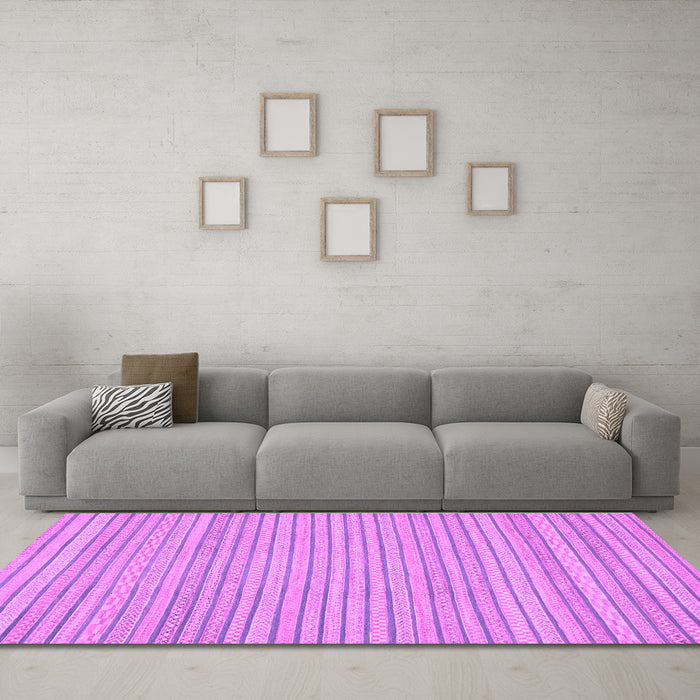 Machine Washable Oriental Purple Modern Area Rugs in a Living Room, wshabs2648pur