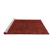 Sideview of Machine Washable Abstract Cranberry Red Rug, wshabs2649