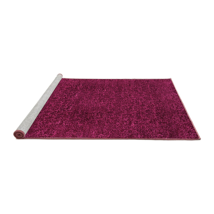 Sideview of Machine Washable Oriental Pink Modern Rug, wshabs2649pnk
