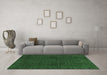Machine Washable Oriental Emerald Green Modern Area Rugs in a Living Room,, wshabs2649emgrn