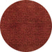 Round Machine Washable Abstract Cranberry Red Rug, wshabs2649