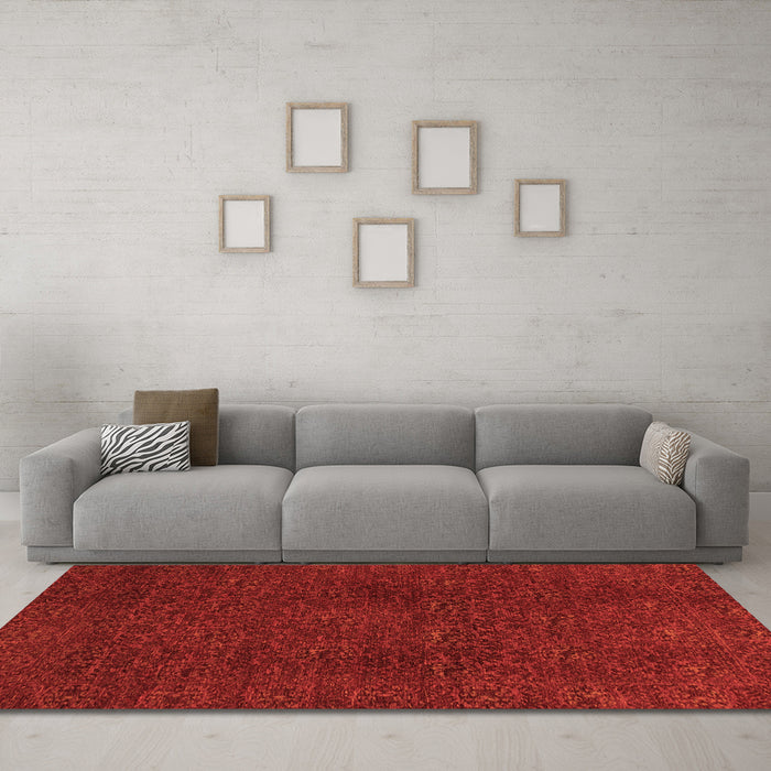 Machine Washable Oriental Orange Modern Area Rugs in a Living Room, wshabs2649org