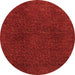 Round Machine Washable Oriental Orange Modern Area Rugs, wshabs2649org