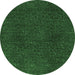 Round Oriental Emerald Green Modern Rug, abs2649emgrn