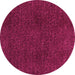 Round Machine Washable Oriental Pink Modern Rug, wshabs2649pnk