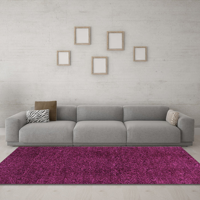 Machine Washable Oriental Purple Modern Area Rugs in a Living Room, wshabs2649pur
