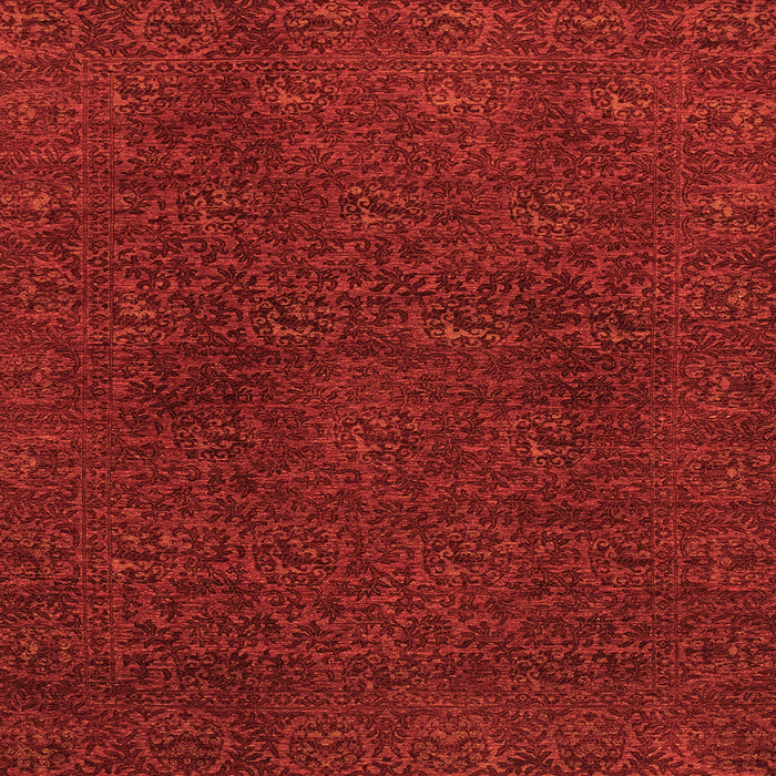 Square Machine Washable Oriental Orange Modern Area Rugs, wshabs2649org