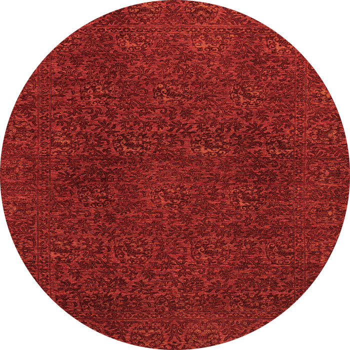 Round Oriental Orange Modern Rug, abs2649org